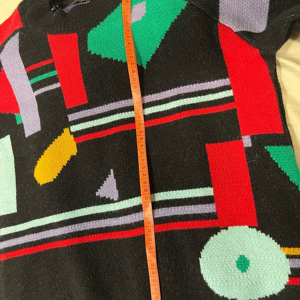 Colorful Geometric Knit Sweater & Purple Corduroy Skirt Set - Picture 7 of 13